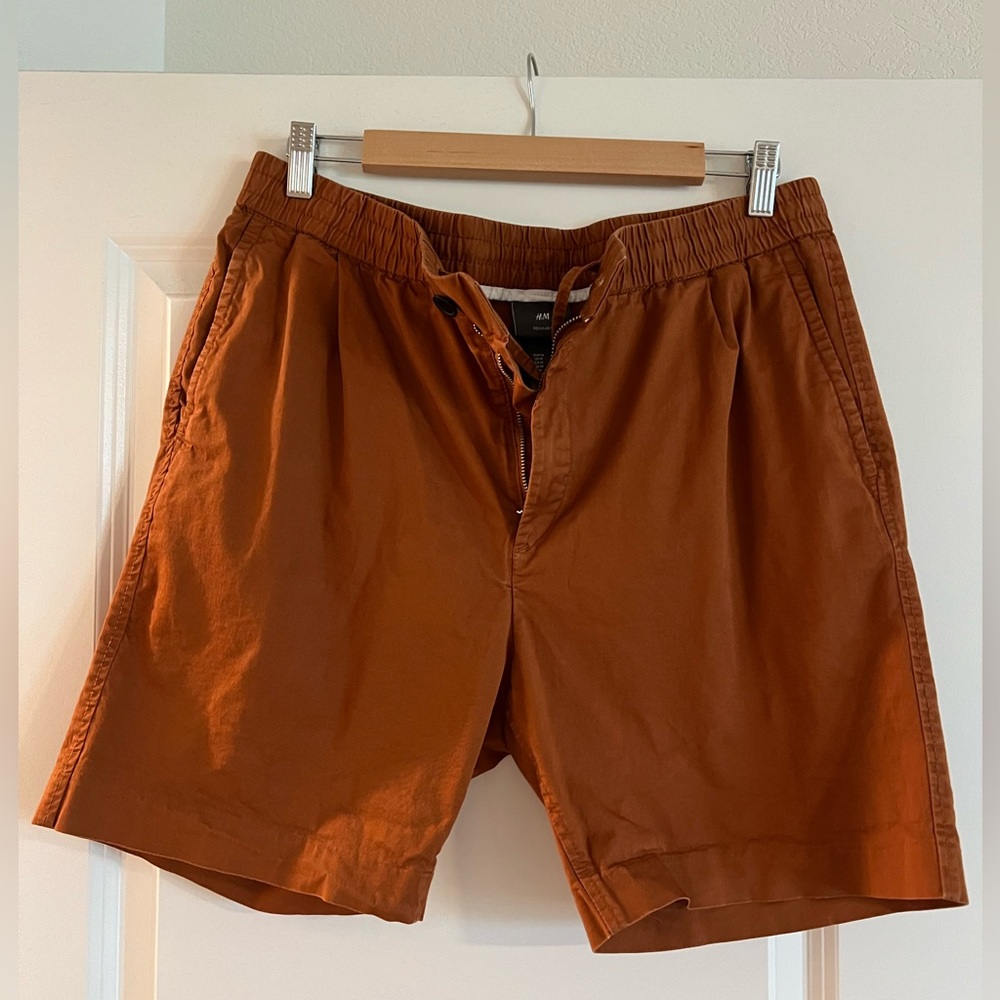 H&M Men's Rust Flat Front Shorts